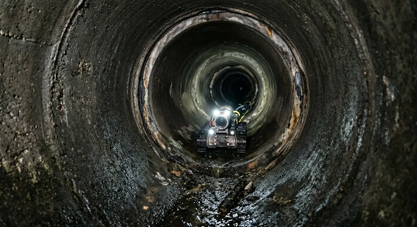 Robotic sewer camera inspecting pipe interior for Drain Snake Service in Rockton